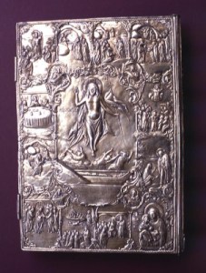 Gold-plated silver cover of a Gospel, Museum of Agios Neofytos Monastery, 19th century. After treatment, by A.Georgiadis, 1995.